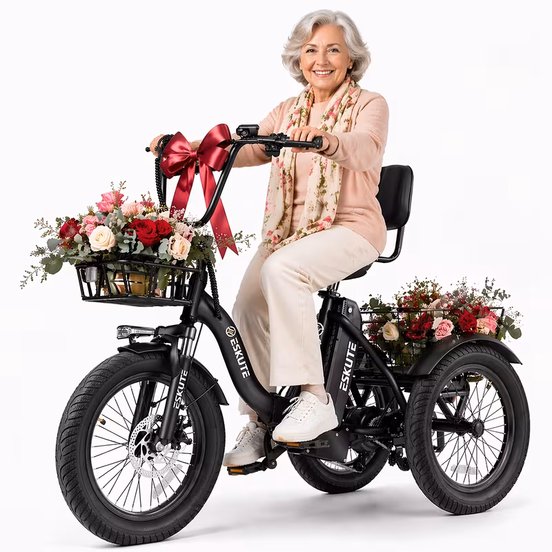gifts festivals e three wheeled electric bicycle folding 18x3 0 wide tires long range 624wh battery Product details 3