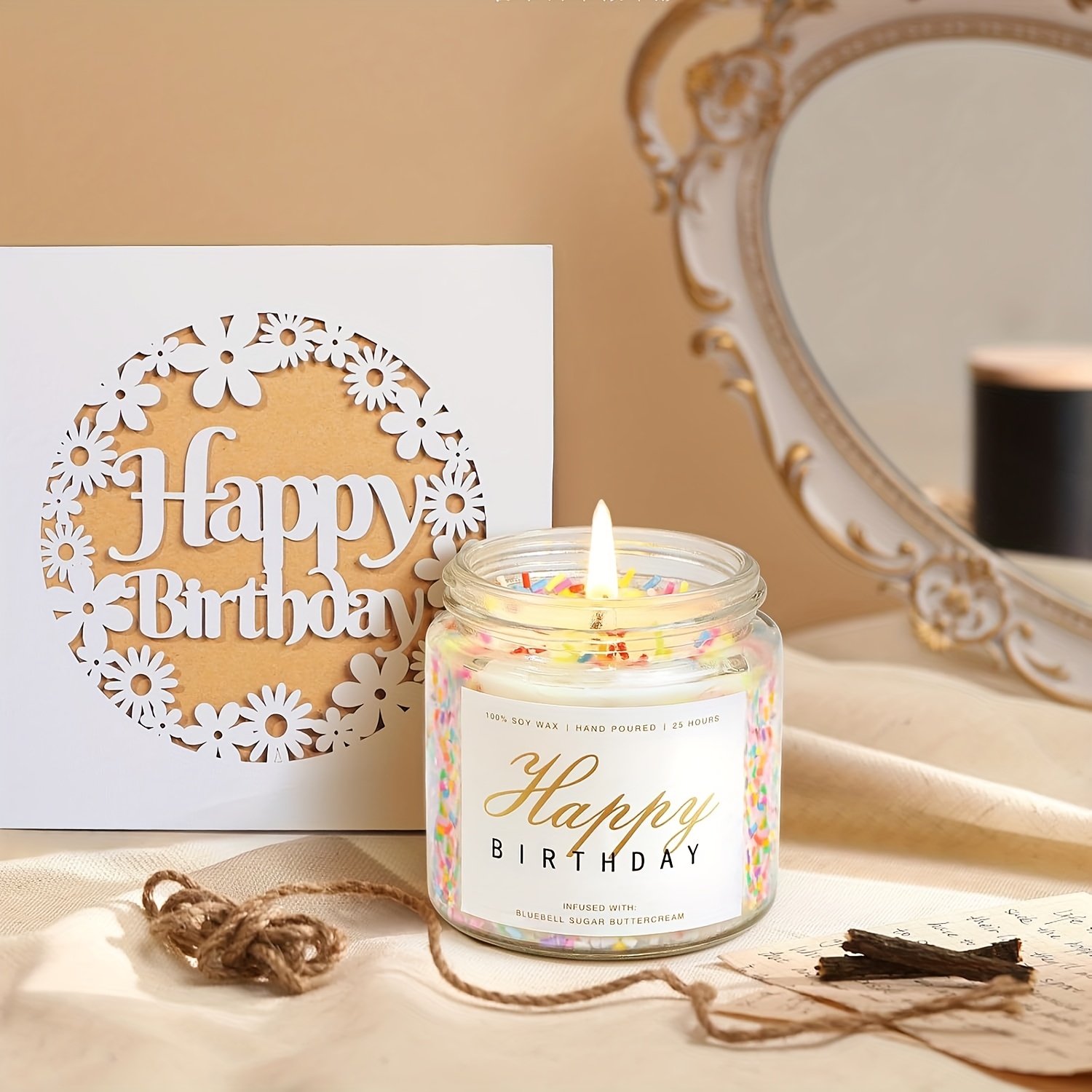 Lampe Bouteille LED TNSLAND - Cadeau Personnalisé Pour Femme, Amie, Maman - Gravure étoile & Message Réconfortant - Décoration Lumineuse Anniversaire, Noël