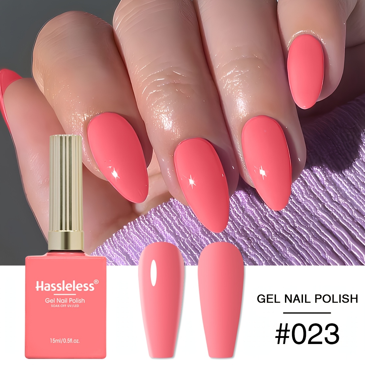 Image of 1pc Hassleless Professional Gel Nail Polish Suitable For / - - Instant Hard Gel Polish, Long-lasting Shine, Pink Tones, Glass Bottle With Nail For Hands & Toenails, For Nail Artists & Diy Designs