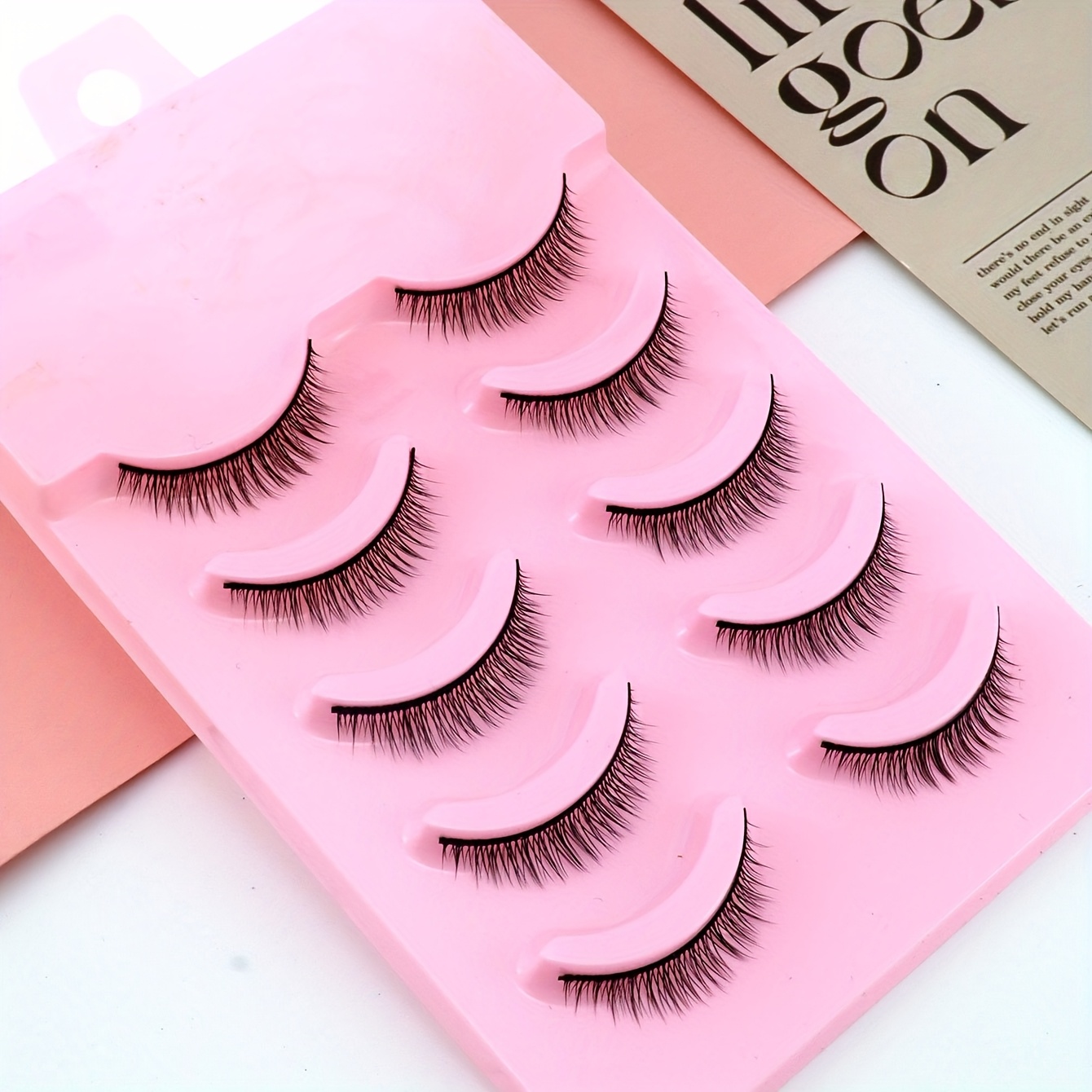 TEMU 15 Pairs Of 3 Boxes Of Short Hair 3d Natural Short False Eyelashes Without Makeup Naked Eyelashes Black Natural Curly Big Eyelashes