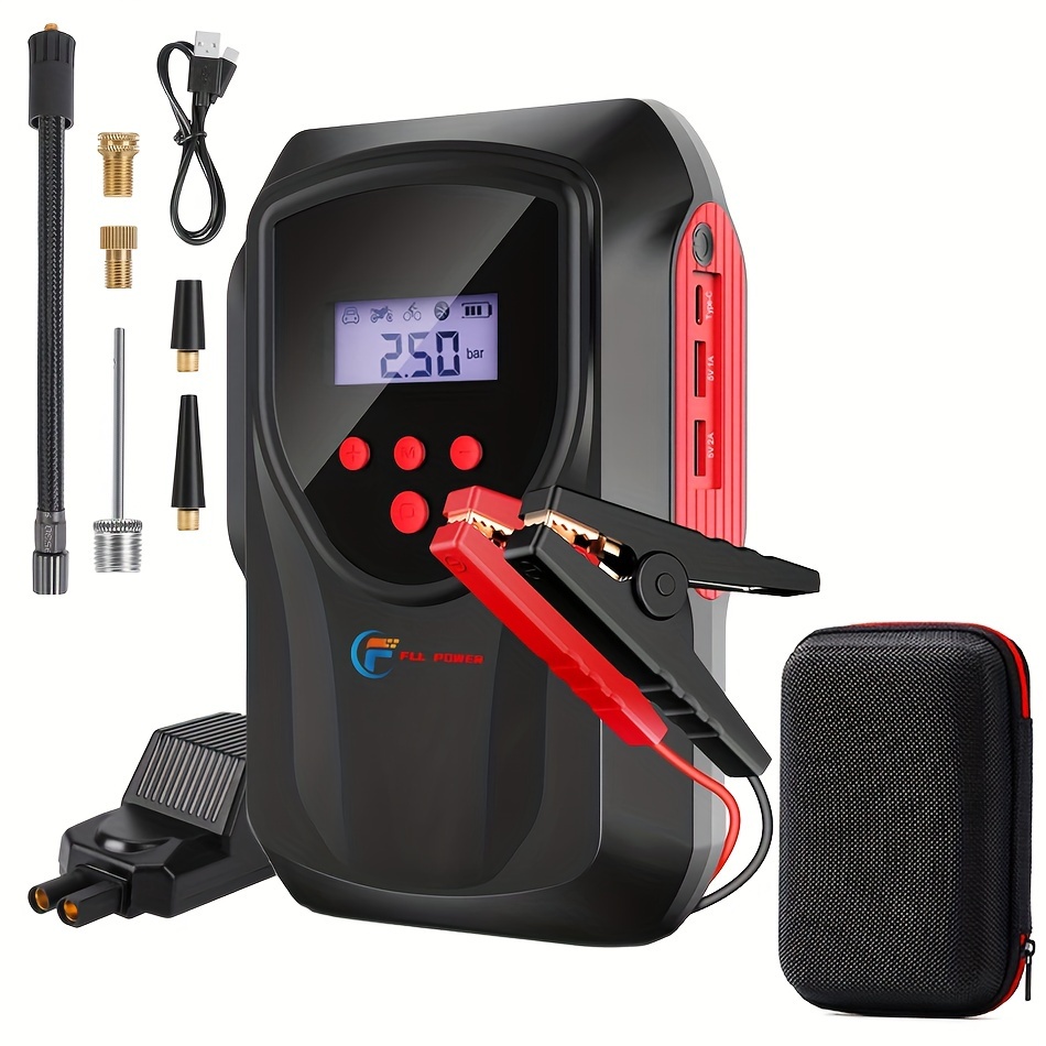 

2 In 1 Car Jump Starter Air Pump Power Bank Portable Air Compressor Cars Battery Starters Starting Auto Tyre Inflator