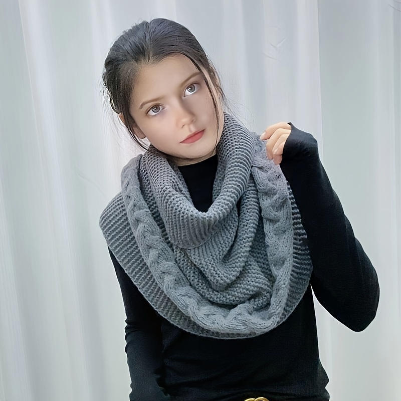 

1pc-girl's Scarf Shawl Dual-use Model - The Fashionable For Autumn And Winter