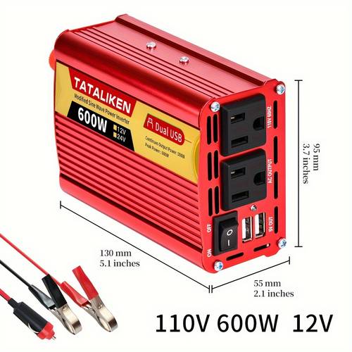 car power inverter charger converter 600w automotive power 12v to ac 110v automotive power with usb inverters for mobile phones laptops and other devices