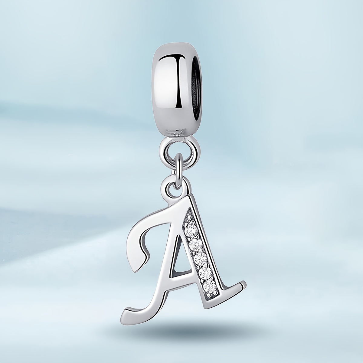 1pc Exquisite Easy Letter Pendant Bracelet Beaded Pendant Women Bracelet Bangle And Necklace Additions S925 Sterling Silvery Ladies Creative Additions Jewelry Making