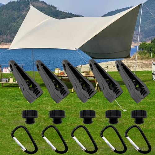 10pcs heavy duty tent clips and buckles set windproof durable high strength outdoor camping gear for fixing perfect outdoor tools