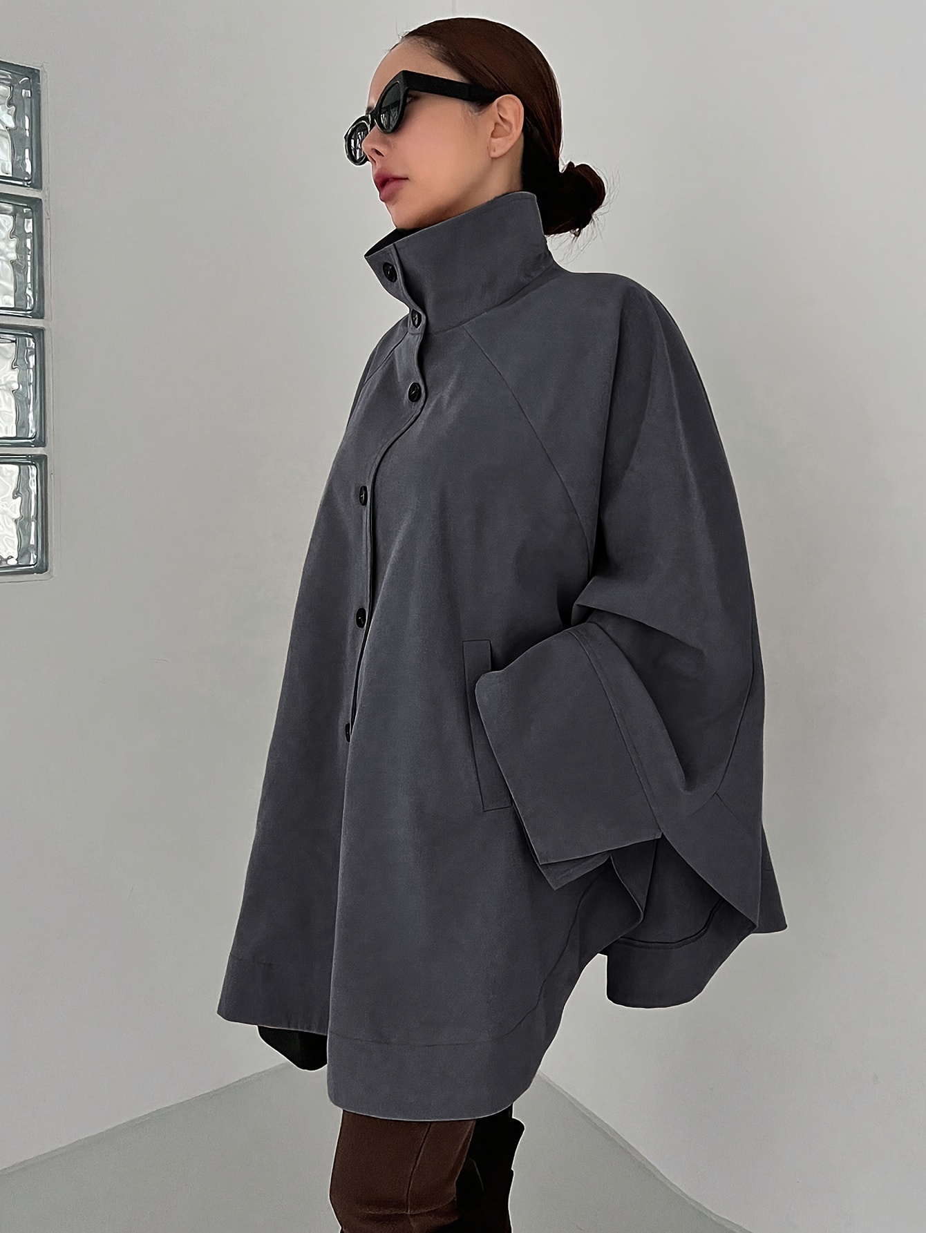 ジャケット・アウター L'AUBEBLANC Cape collar Narrow line coat ローブブラン Cape collar Narrow line coat