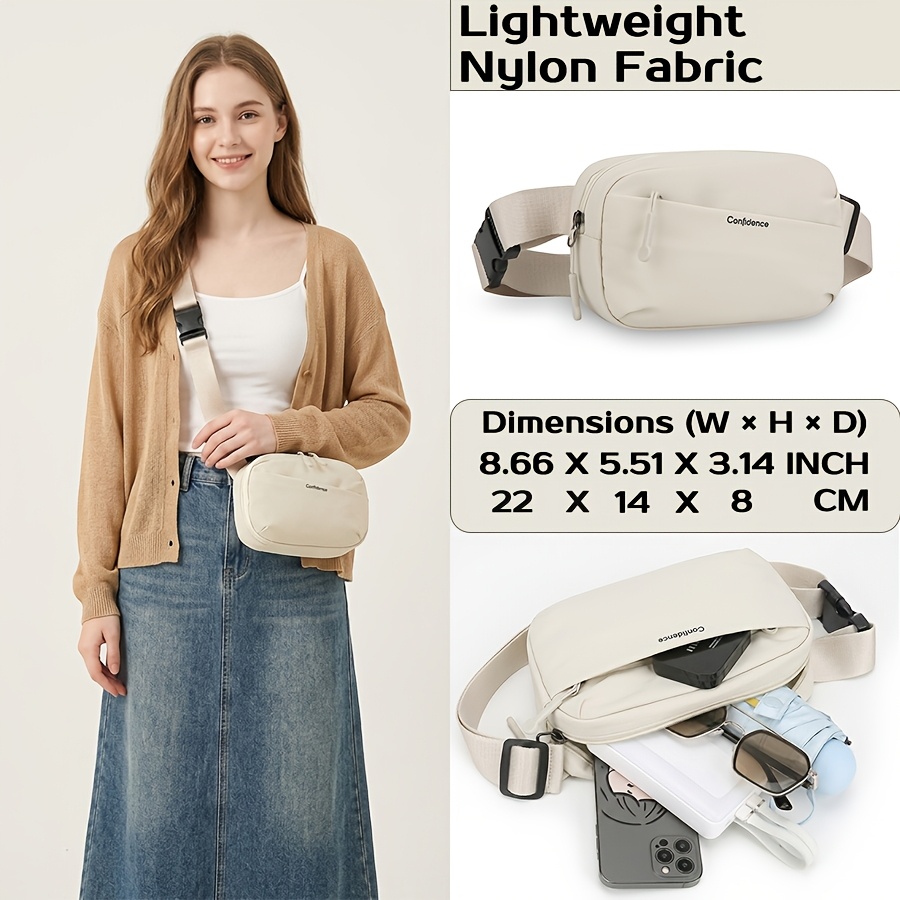 TEMU Unisex Waist Belt Bag Crossbody Sling Pouch, Adjustable Strap Multi-pockets Large Capacity Lightweight Hip Bum Bag, Elegant Casual Design For