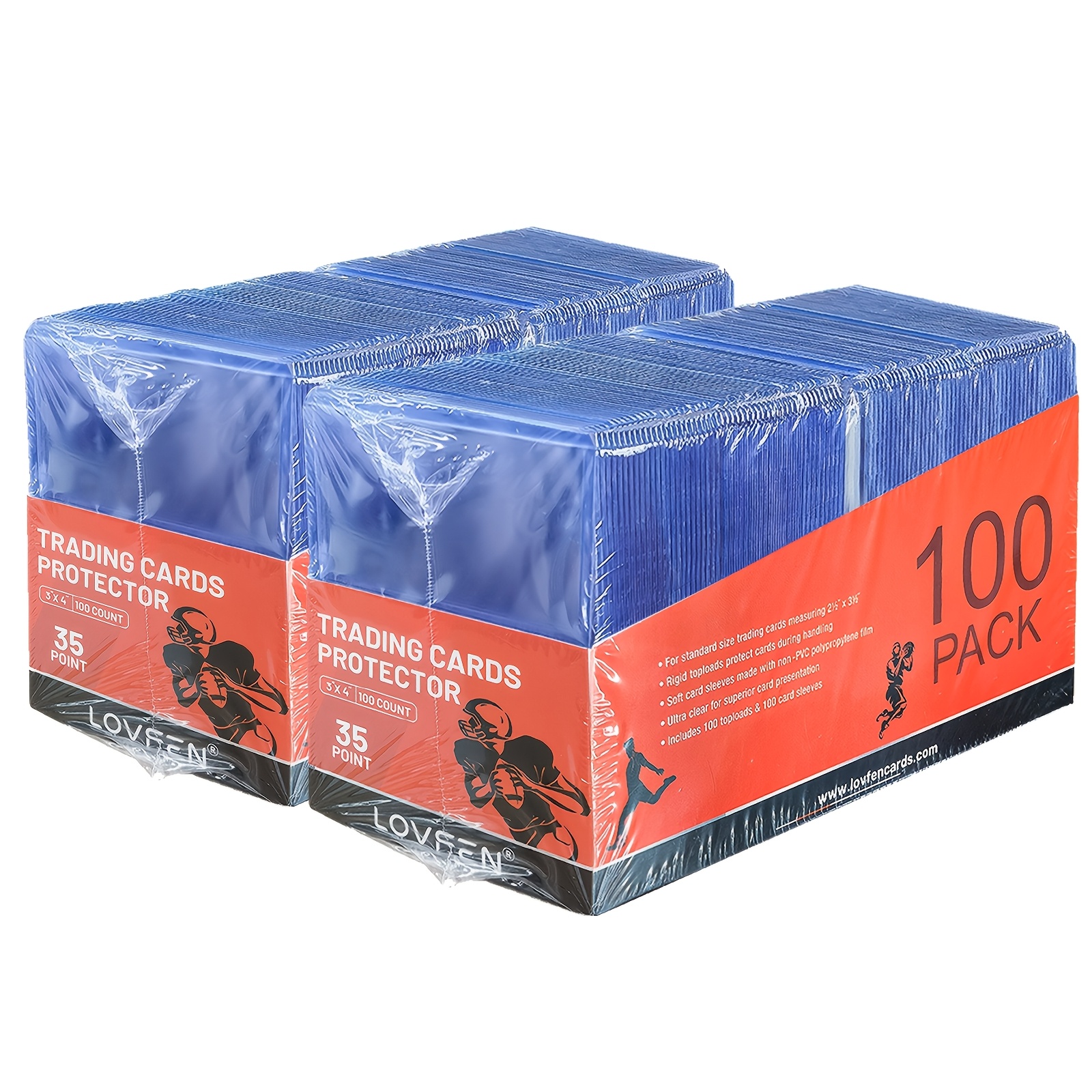Image of Lovfen 400ct , 3"x4" Baseball Card Protective Case Hard Plastic, Regular Top Loading Card Holder, Suitable For Sports Football Trading Cards (100 Card Holders And 100 Sleeves)