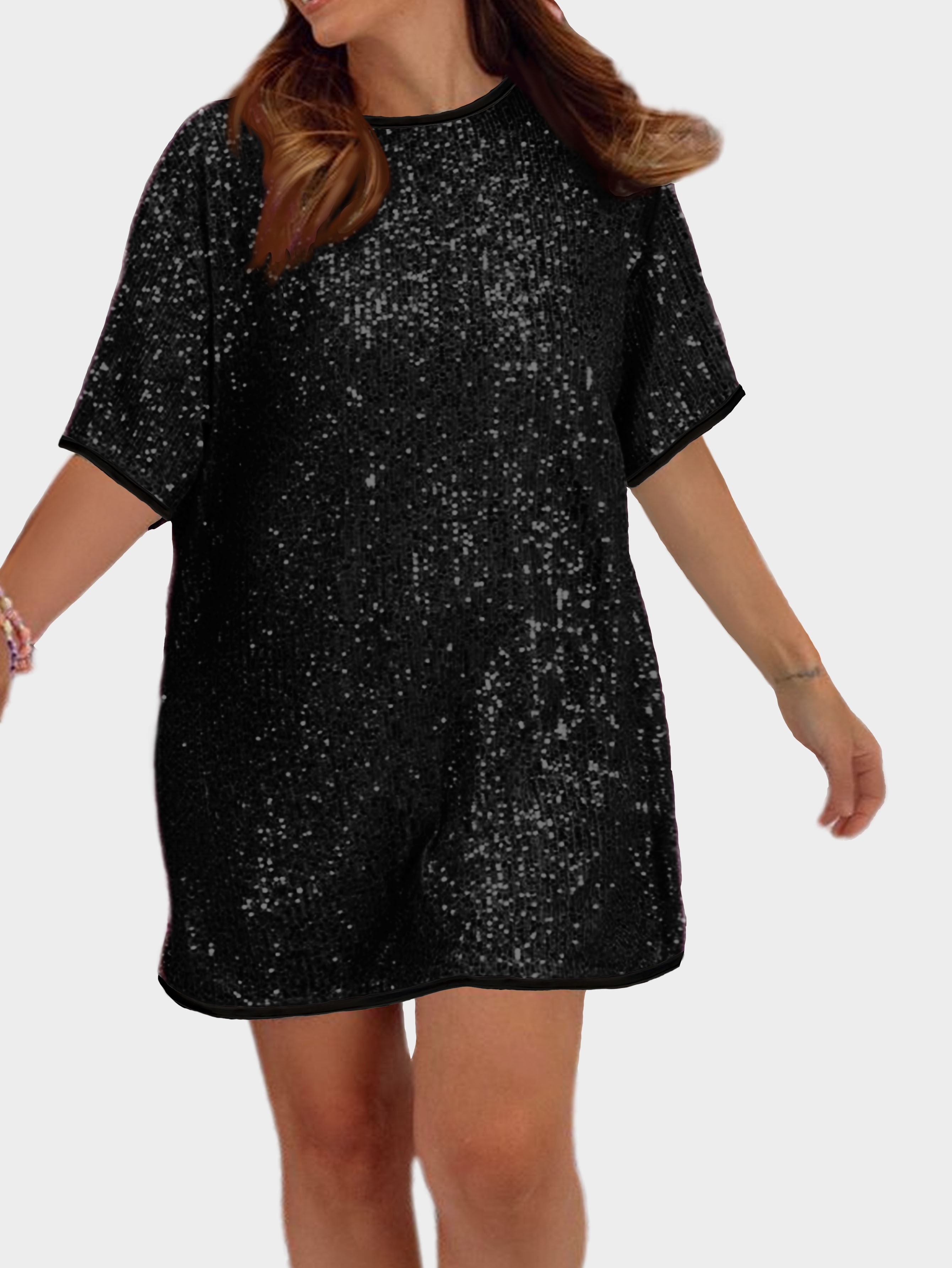 plus size plus size new sequin dress a loose fit featuring a - Temu  Mauritius