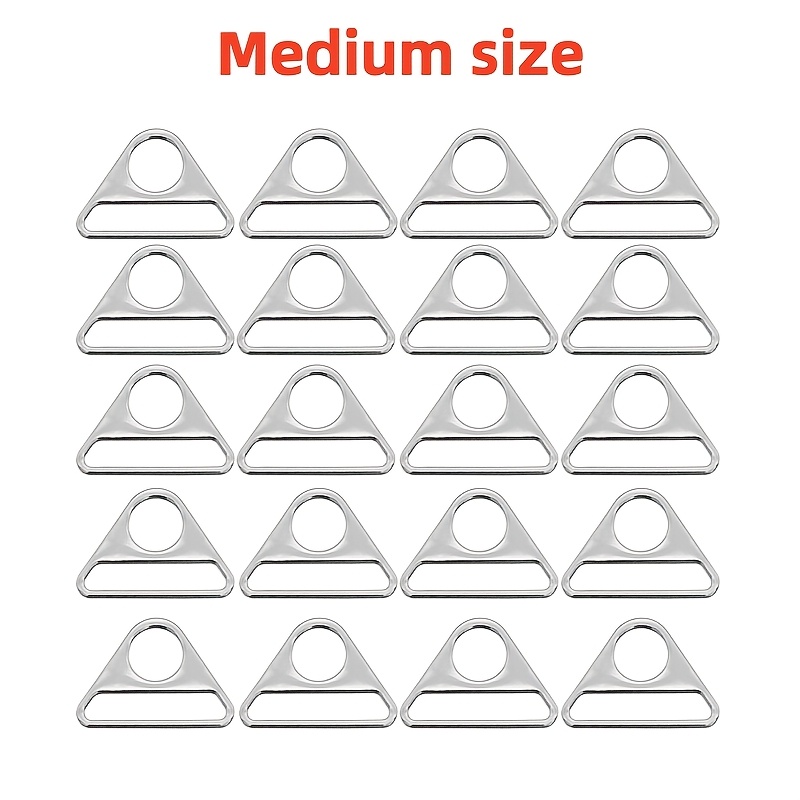 Image of 20-pack Alloy Triangle Slider Buckles - /medium/large Sizes - Heavy Duty Adjustable Buckles For Backpack Straps, Diy Craft, Purse, Luggage & Handbag Repair (silvery)