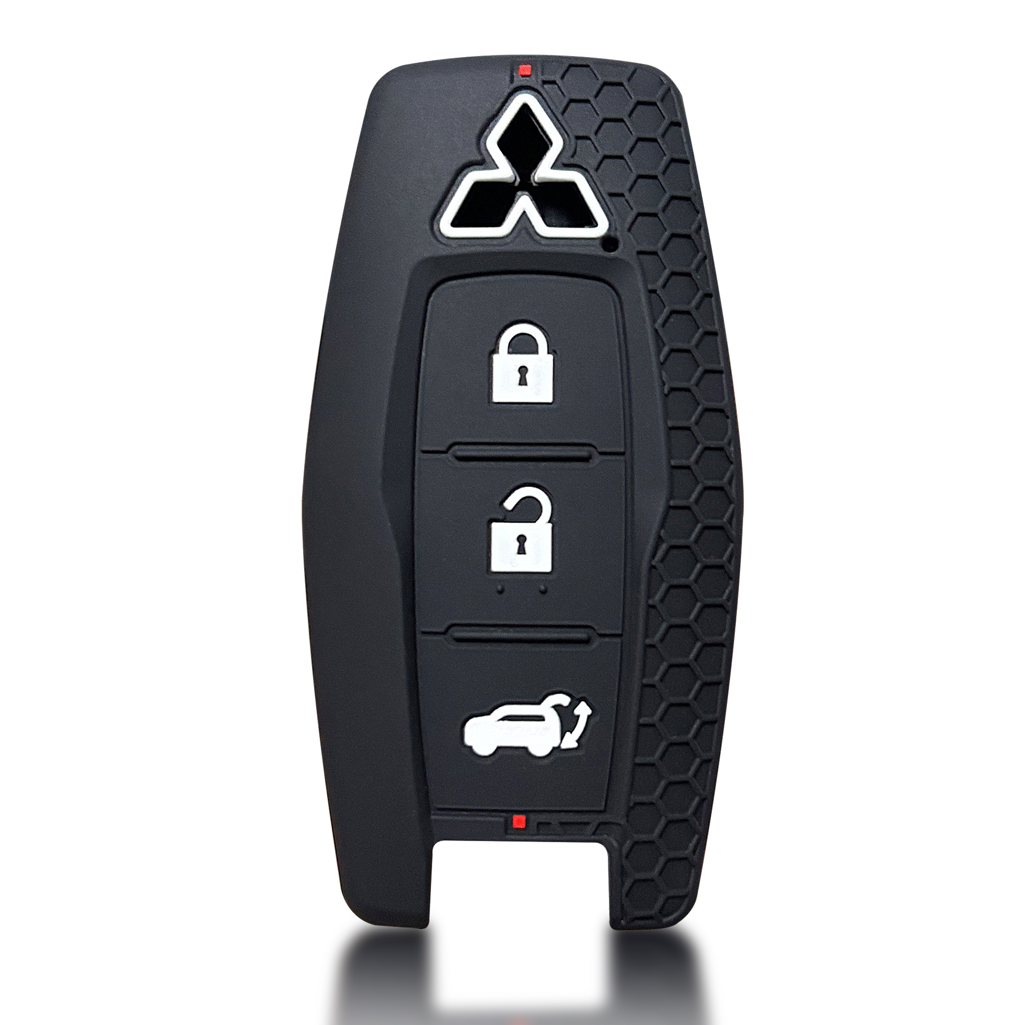 TEMU Convient pour Mitsubishi , étui à clés en silicone pour voiture à trois clés ou quatre clés avec motif alvéolé
