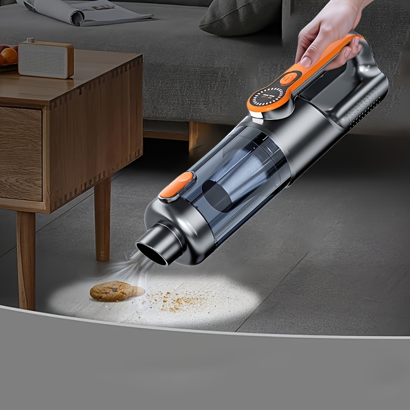 Portable Wireless Handheld Vacuum Cleaner with Strong Suction, USB Rechargeable, One-Click Dust Discharge, Includes Multiple Accessories, Suitable for Cars, Homes, and Offices, Vacuum Cleaner for Home, Office Cleaning, Sleek Design, Durable Construction, Powerful Suction, Car Owners, Home Cleaning, Compact Design, Lightweight Cleaner, Car Owners