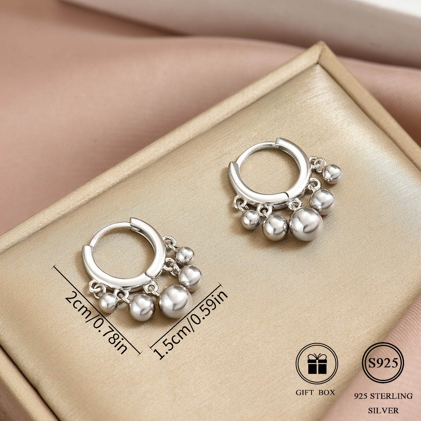 Women's Stylish Circular 925 Silver Earrings with Tassels