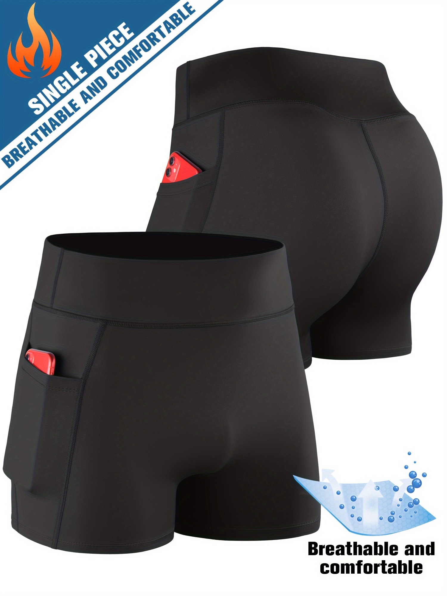 mens high waist compression workout shorts quick dry moisture wicking athletic shorts with non slip waistband stretch gym running cycling shorts with side pockets breathable for yoga training marathon machine washable 10 colors   gym shorts training gear sporty style durable construction   black 0
