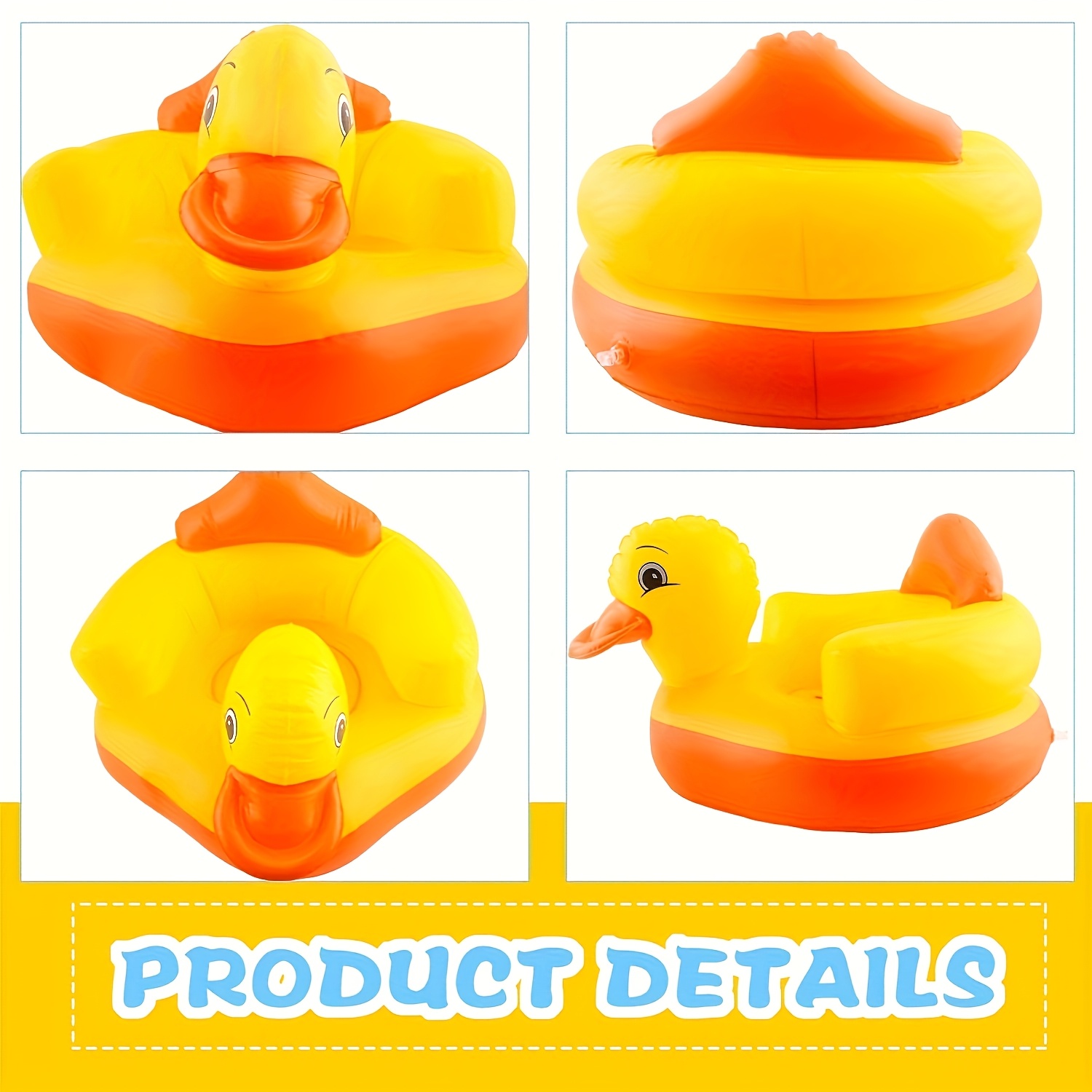   yellow duck inflatable   seat   3 month     ideal for   learning details 0