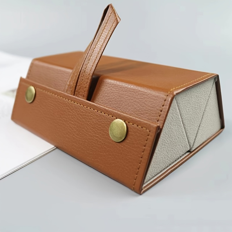 Slot-style Glasses Storage Box, Portable, Handmade Faux Leather Glasses Case, Hexagonal Creative Premium Storage Box, Faux Leather Glasses Case, Home Storage