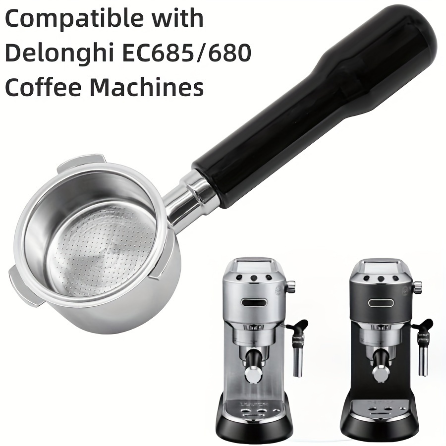 

Porte-filtre à café de 51mm pour Delonghi E685/E680 - Poignée de machine à espresso en acier inoxydable avec panier de filtre - Pièces de rechange d'outils de barista non électriques