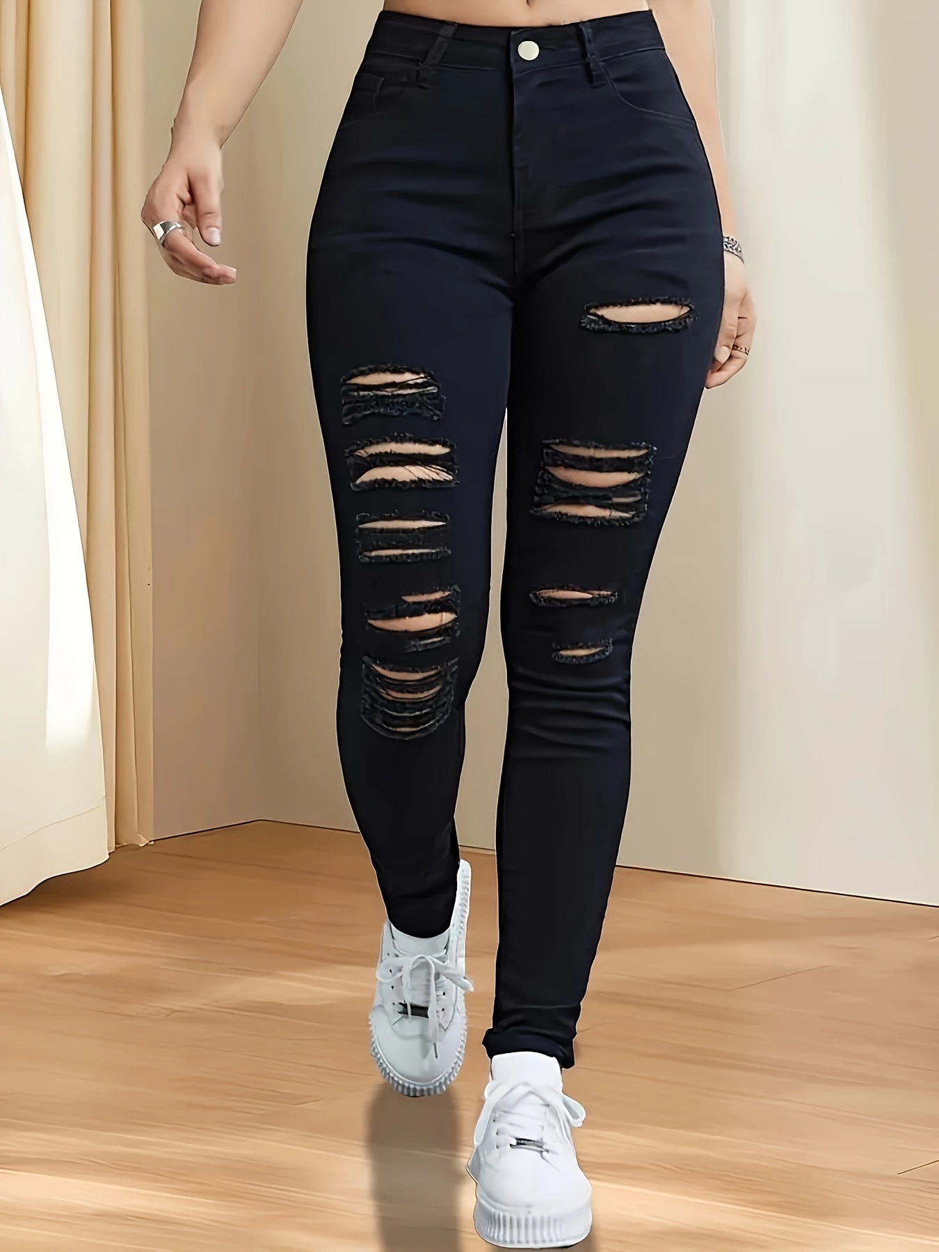 Chic women's plus denim leggings hotsell