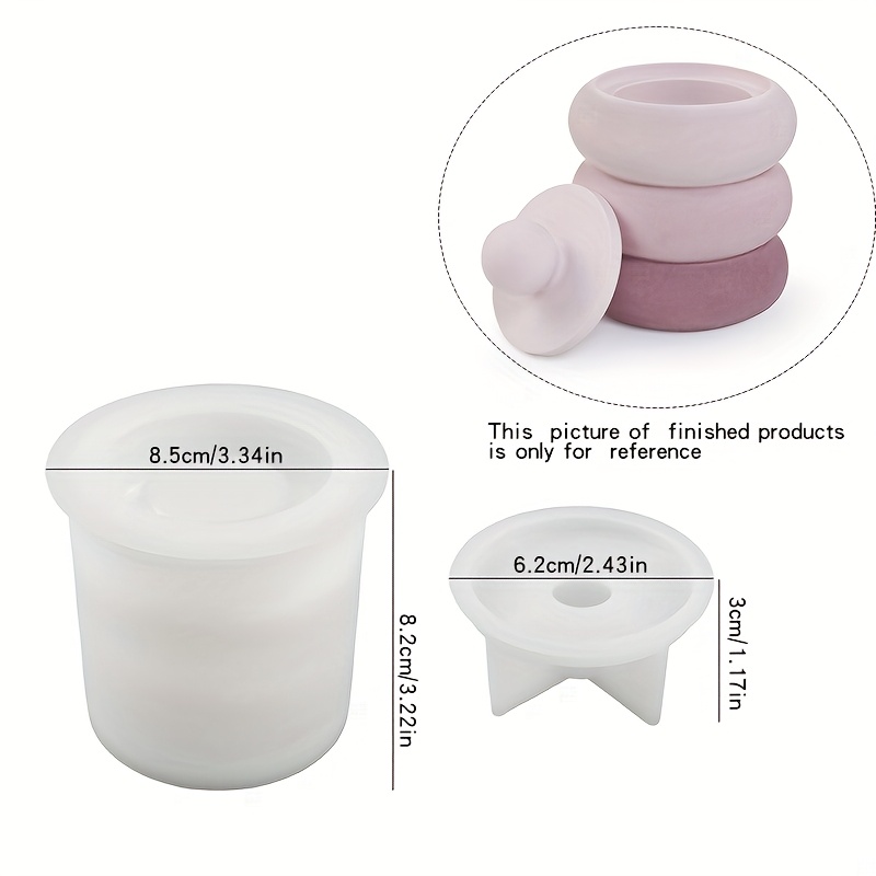 2pcs/set Candle Jar Molds With Lid, Silicone Storage Box Mould For Plaster Concrete Resin Casting, Silicone Candle Holder Mold For Diy Art Crafts, Home Decor