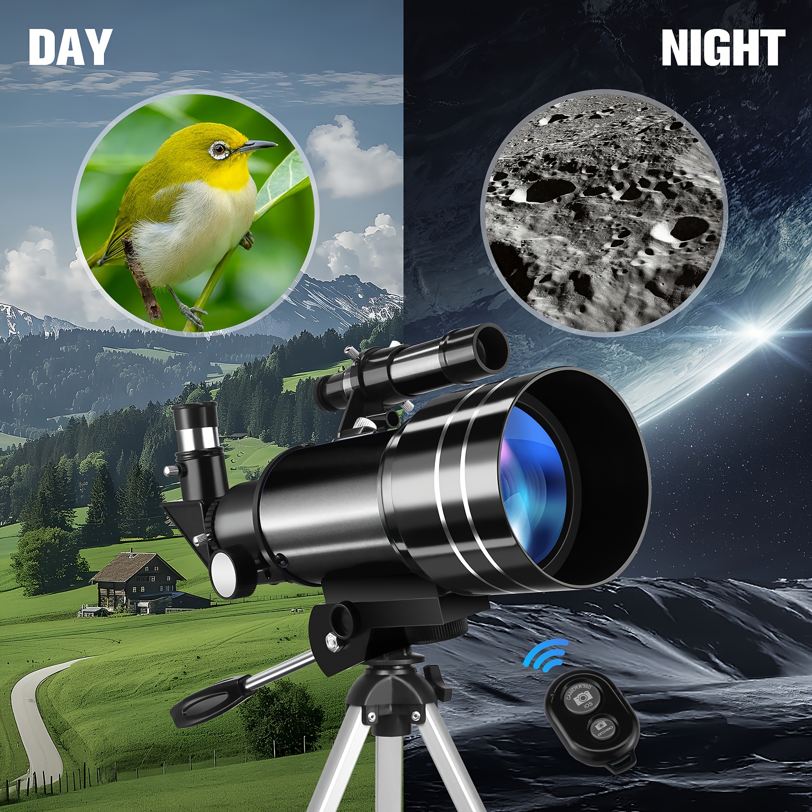 IMeshbean 70mm Telescope For Beginners - 300mm Astronomical Refractor With Tripod