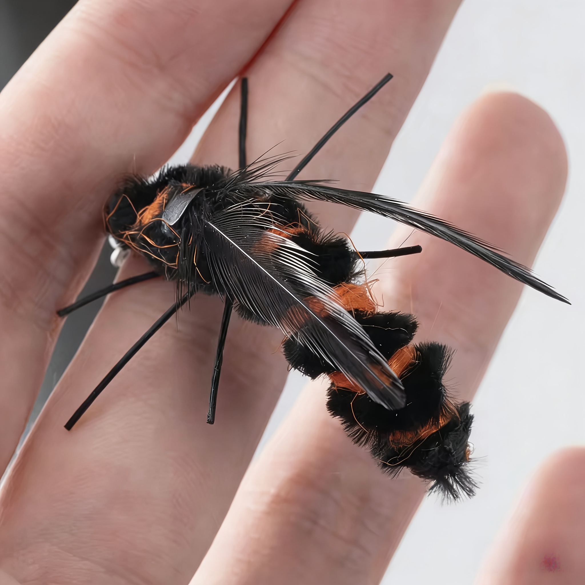 E-shop Handgefertigter Hummelnachbau-Kopf, synthetisches Insekten-Katzenspielzeug, interaktives Haustierspielzeug mit Angelrute