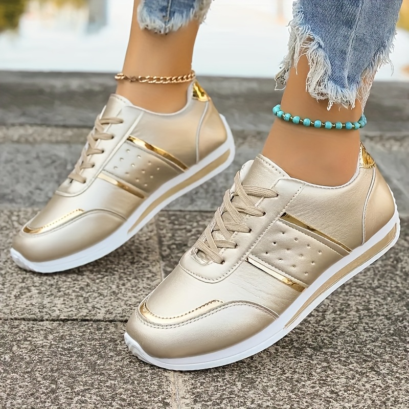 Tenis Dorados Deportivas Doradas De Vestir Plataforma Zapatos CuÃ