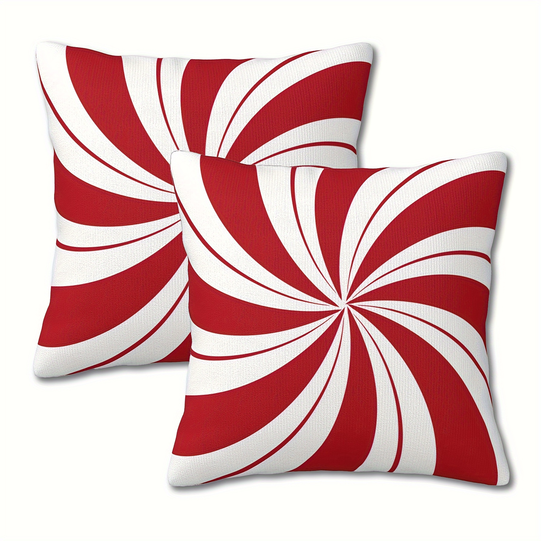 

2-pack Contemporary Peppermint Throw Pillow Covers, 18x18 Inch, Machine Washable, Zipper Closure, Woven Polyester Decorative Cushion Cases For Room Types - No Insert