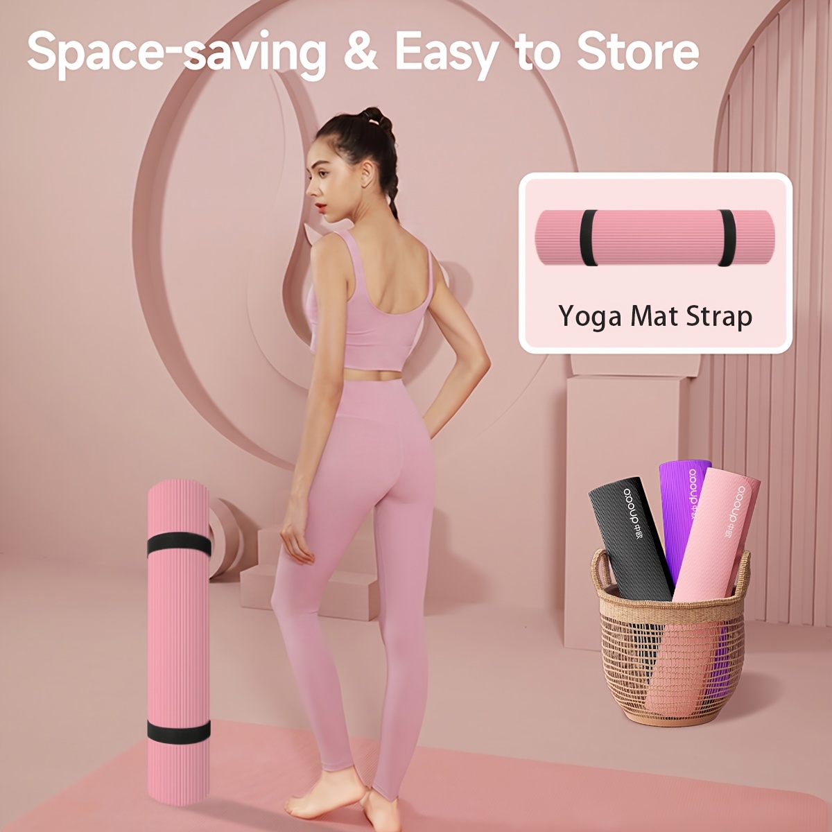 NBR Thickened Yoga Mat 2pcs Set for Home Fitness