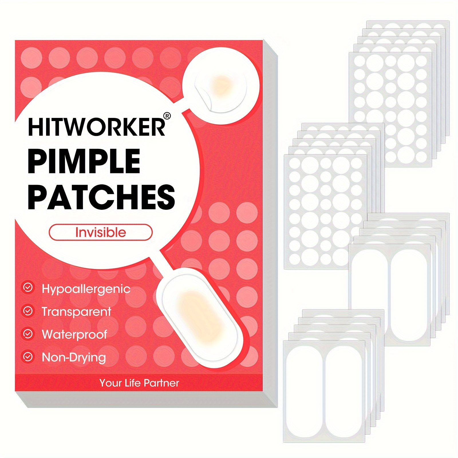 

380 Count Acne Pimple Patch, 3 Size Hydrocolloid Acne Patches For Blemishes And Zits Cover, Waterproof Invisible Spot Stickers For Face And Body