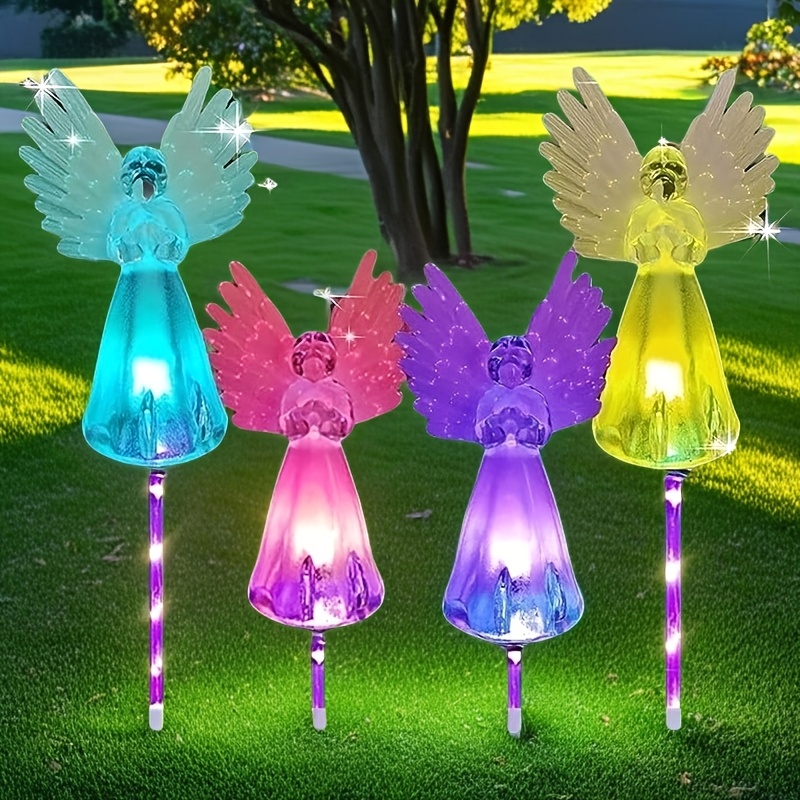 

2/4pcs Outdoor Solar Garden Lights, Solar Decorative Lights, Color Changing Led Solar Outdoor Lights, Solar Stake Lights For Cemetery Grave Garden Patio Yard Lawn Decoration