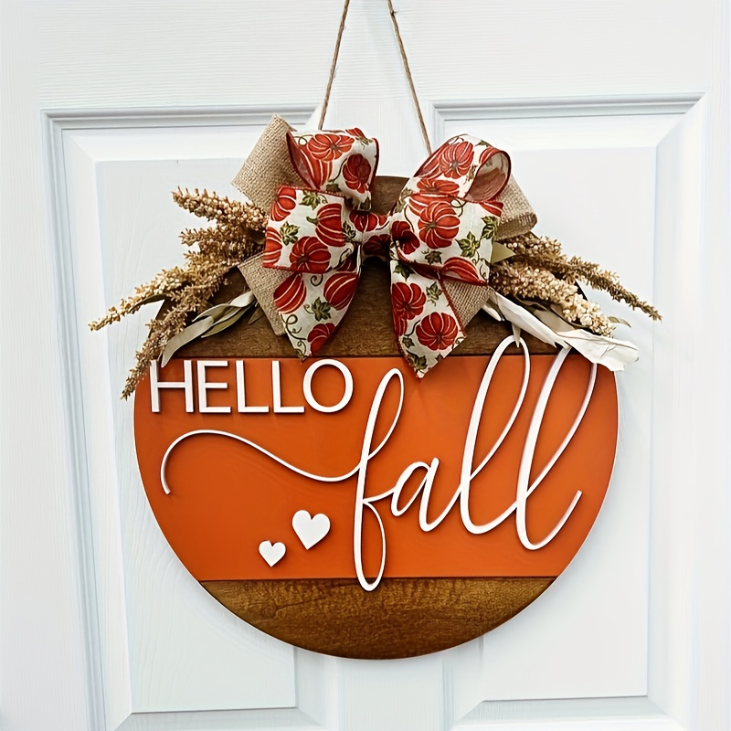 

Hello Wheat Ears Pumpkin Bow 3d Font Doorplate Decoration, Autumn Halloween Decoration Door Hanger|fall Door Wreath | Fall Door Hanger | Gift | Fall Sign | Fall Wreath | Fall Decor|