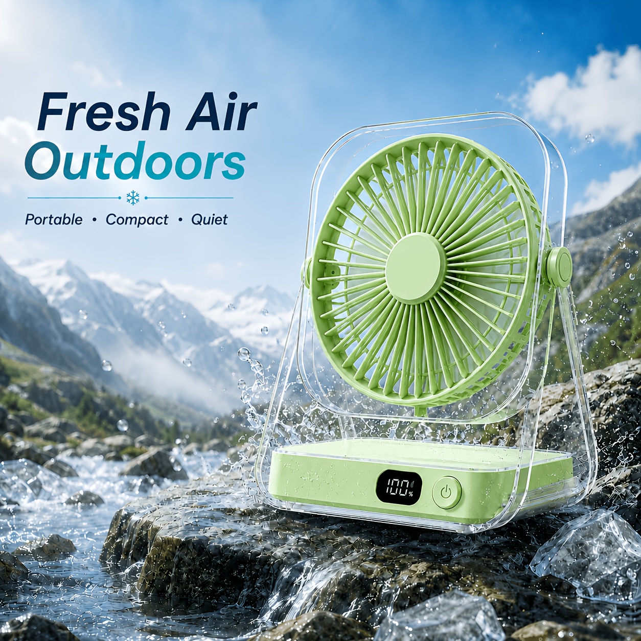 New Multifunctional Desktop Fan, Phone Holder 2-in-1, Silent With , Rechargeable, Portable For Students, Office, And Travel, Multiple Wind , 180° Adjustment, Display.