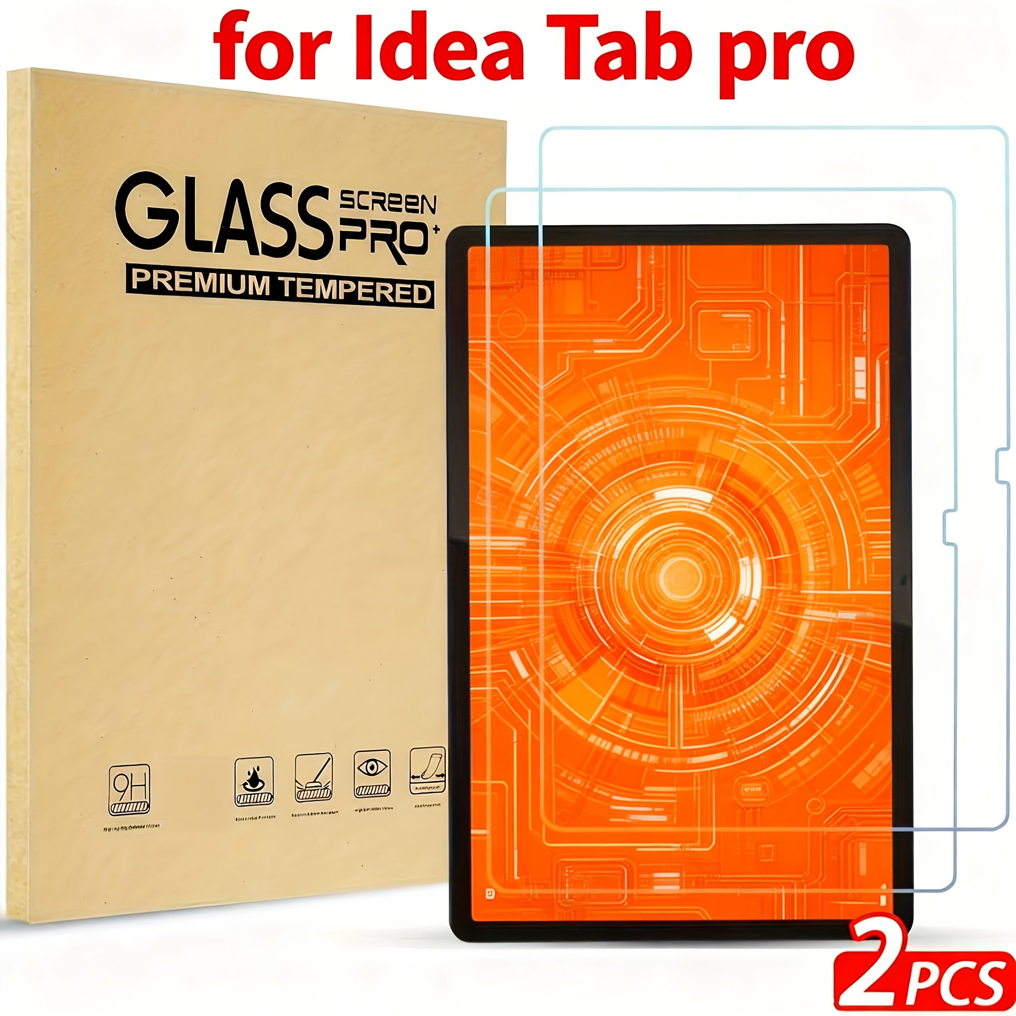 TEMU Compatible For Idea Tab Pro 2025/yoga 2025/tab P12 2023 Tablet Glass Screen Protector 2-pack, Hd Glossy Full Coverage Anti-scratch Shatterproof