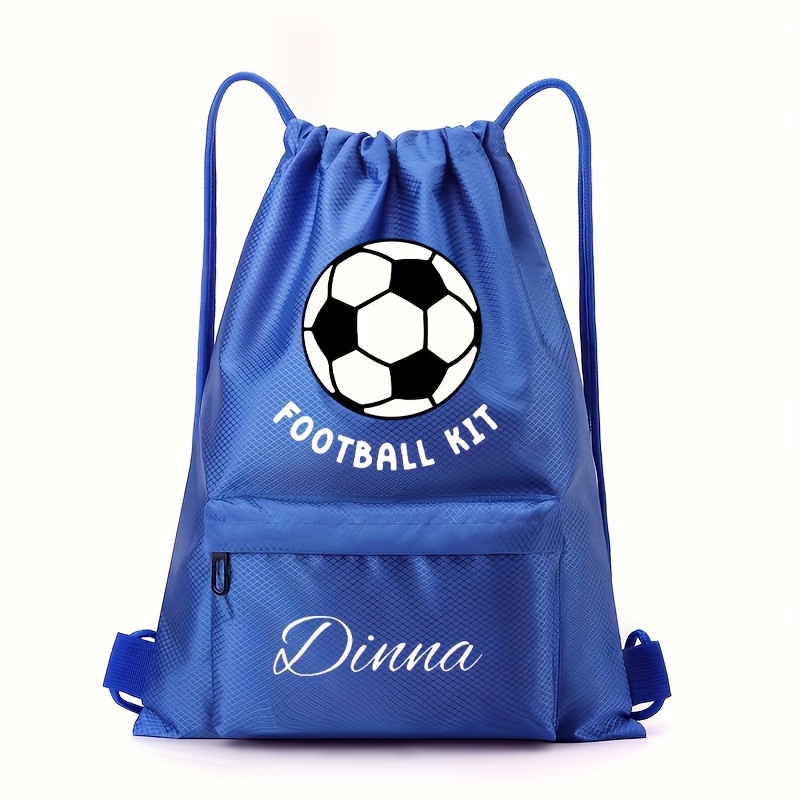 TEMU 1pc Fashion Personalized Custom Football Drawstring Bag, Multi- Bag, Custom Name/text Storage Backpack, Multiple Colors Available, Suitable For