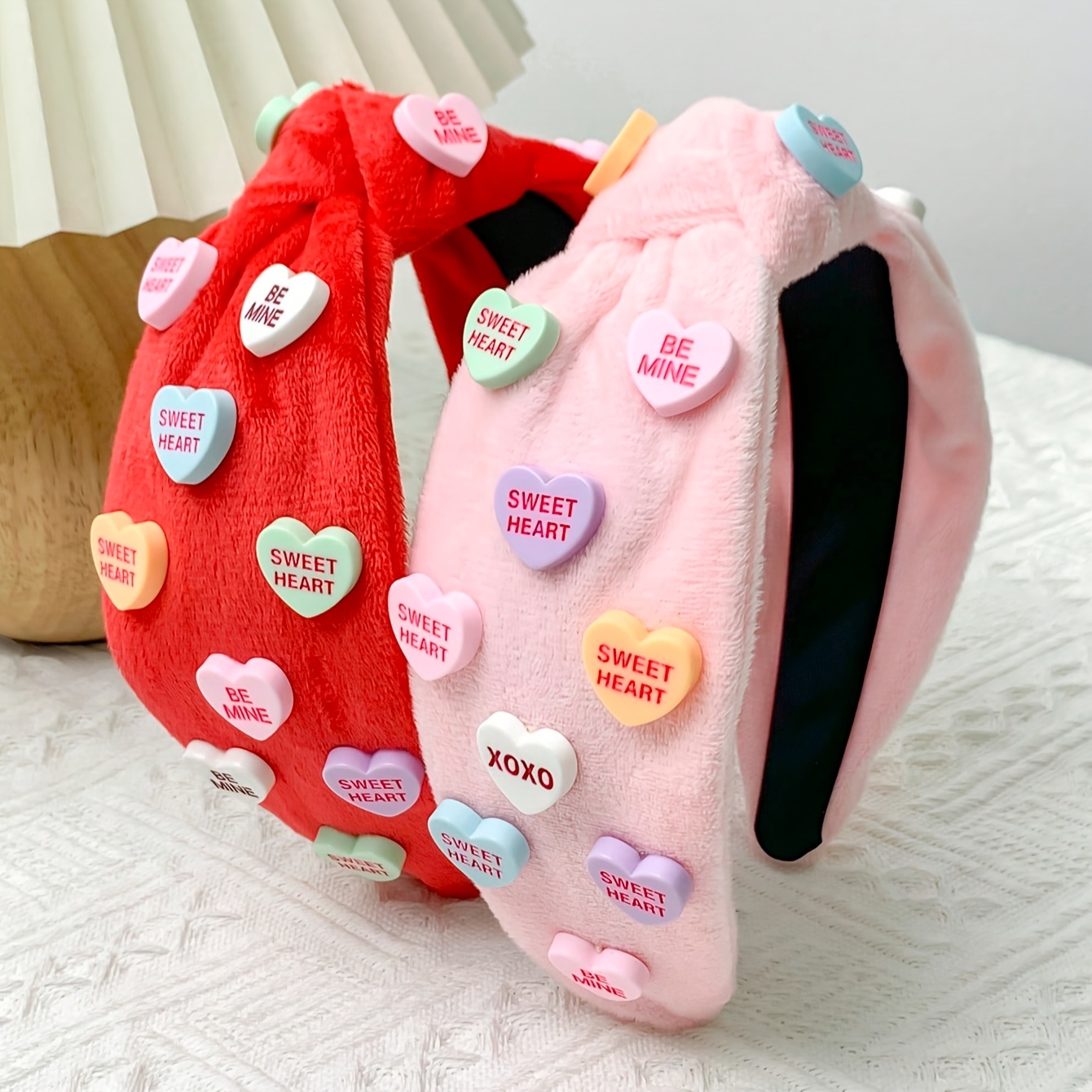 

1pc Elegant Cute Polyester Headband For Women, Valentine's Day Gift, Heart & Letter Design, Non-feathered, Single Piece, Valentines Day Headband