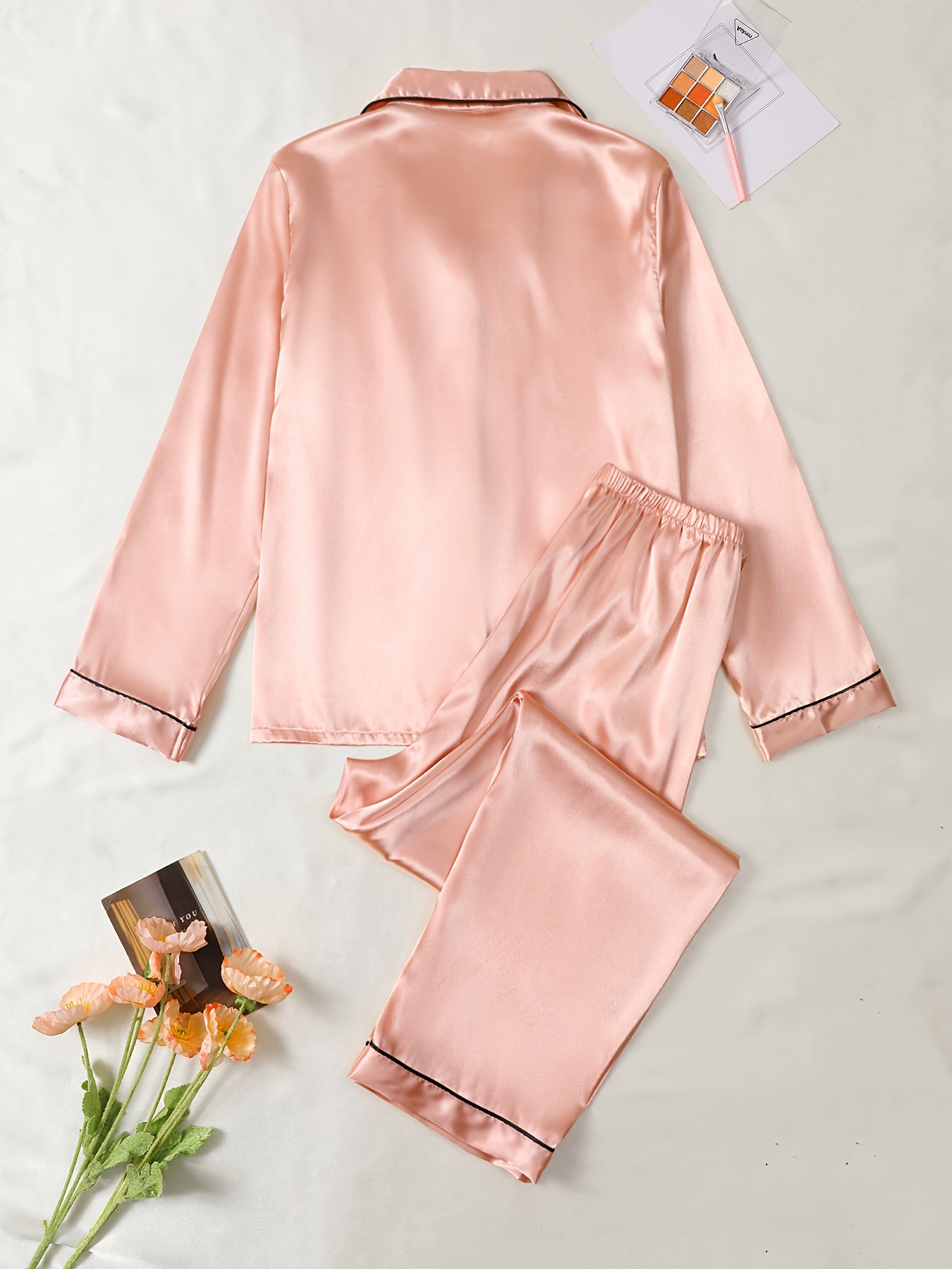 Shein France Pyjama Femme Satin Hiver Ensemble Pyjama élégant En