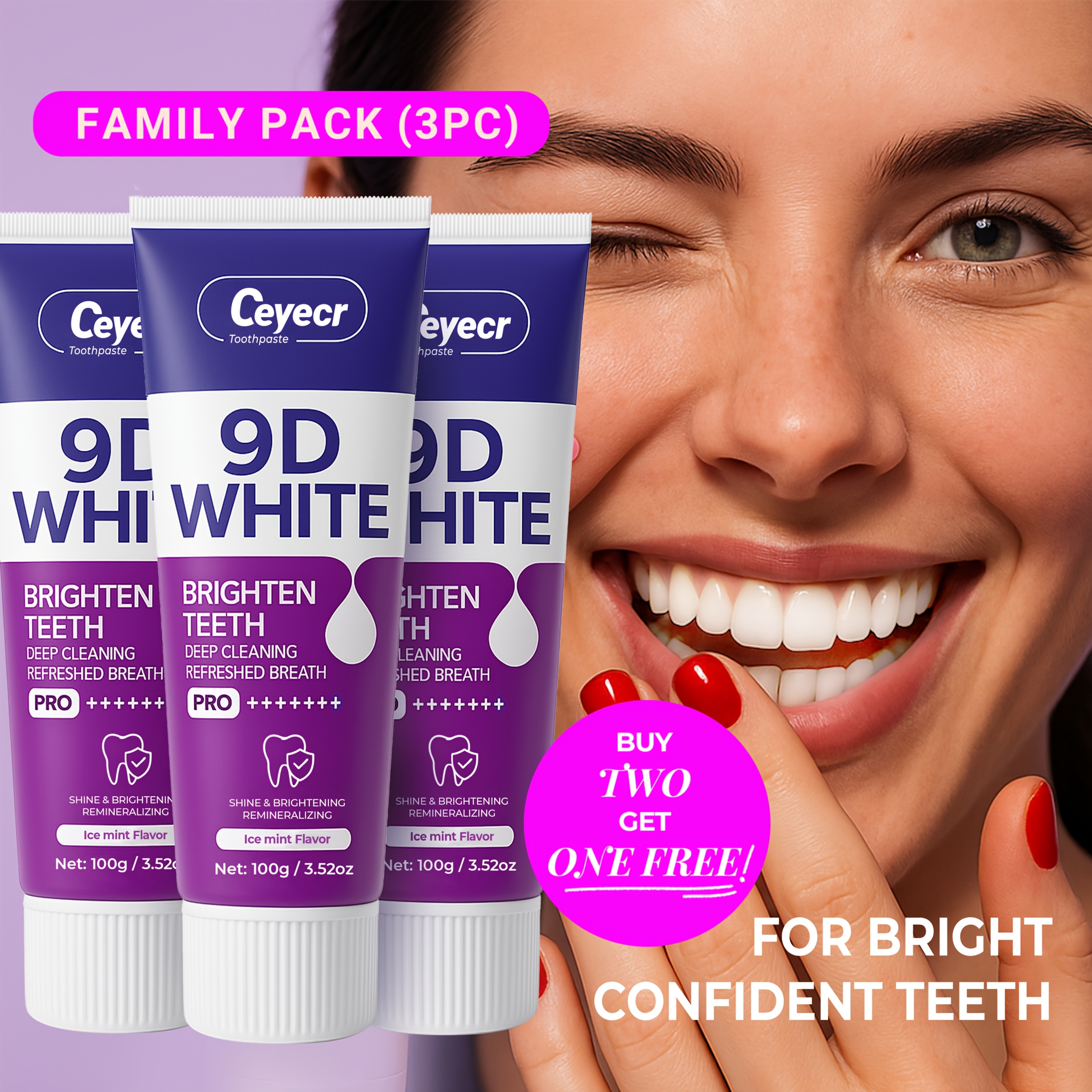 3pcs(100g/3.52oz) 9d White Toothpaste - & Remineralizing Formula, Deep Cleaning For Teeth, & Gum Health, Basic Oral Care Paste, , Ideal Oral Hygiene Gift For , Suitable For Everyday