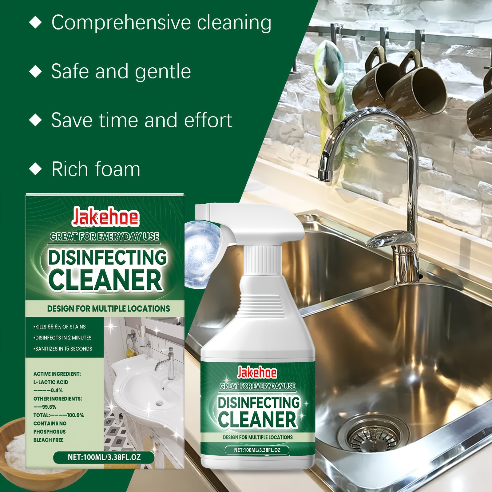       cleaner, 1l liquid formula with citric acid, residue-free, for bathroom, kitchen, living room, plastic  , strong stain removal, 1 bottle details 4