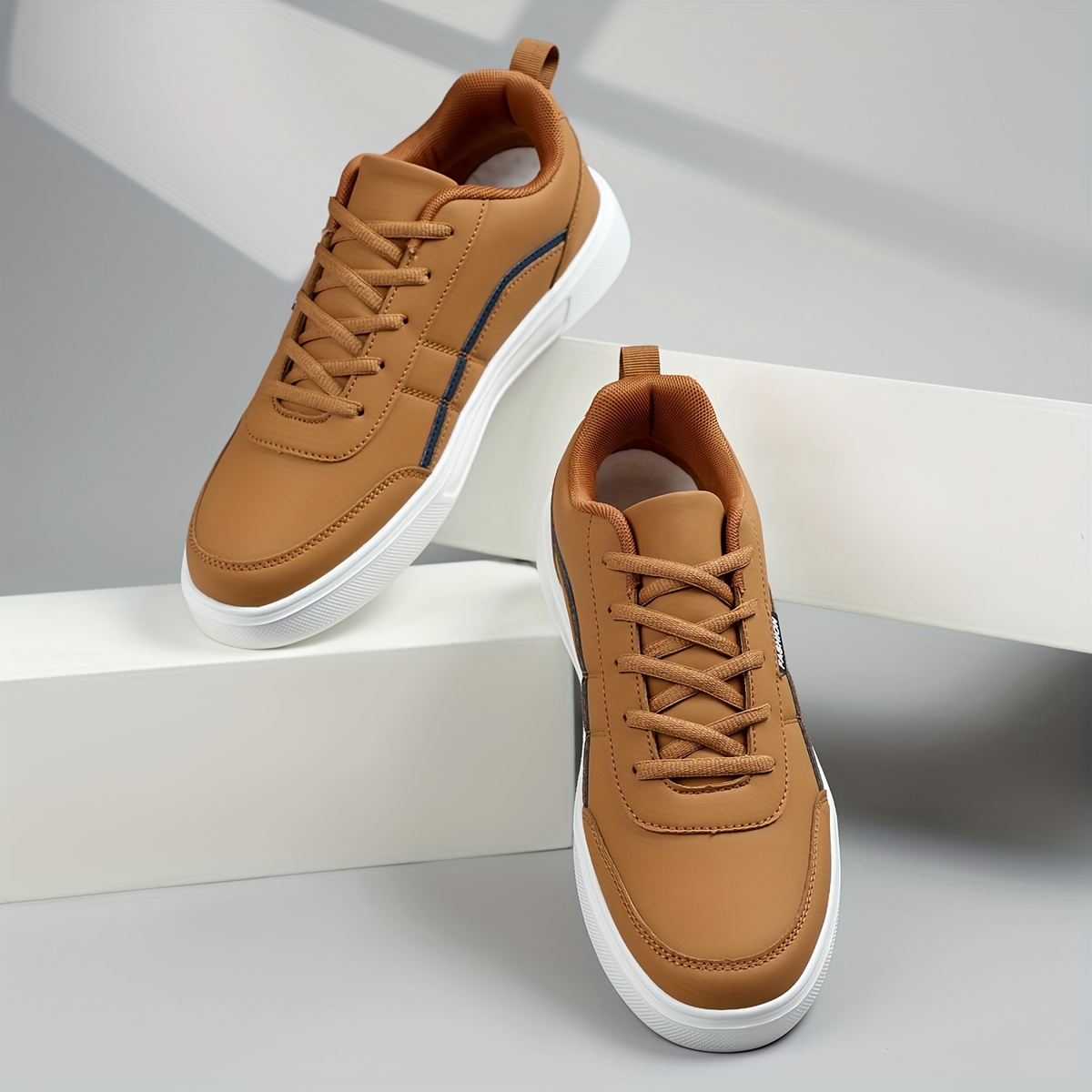 Men'S Retro Low-Top Lace-Up Sneakers - Lightweight Casual & Sport Shoes with Synthetic Cover Upper, EVA Sole & Breathable Fabric Lining, Navy Blue & Orange Accents for Daily Wear, Running, Gym, Gym Shoes
