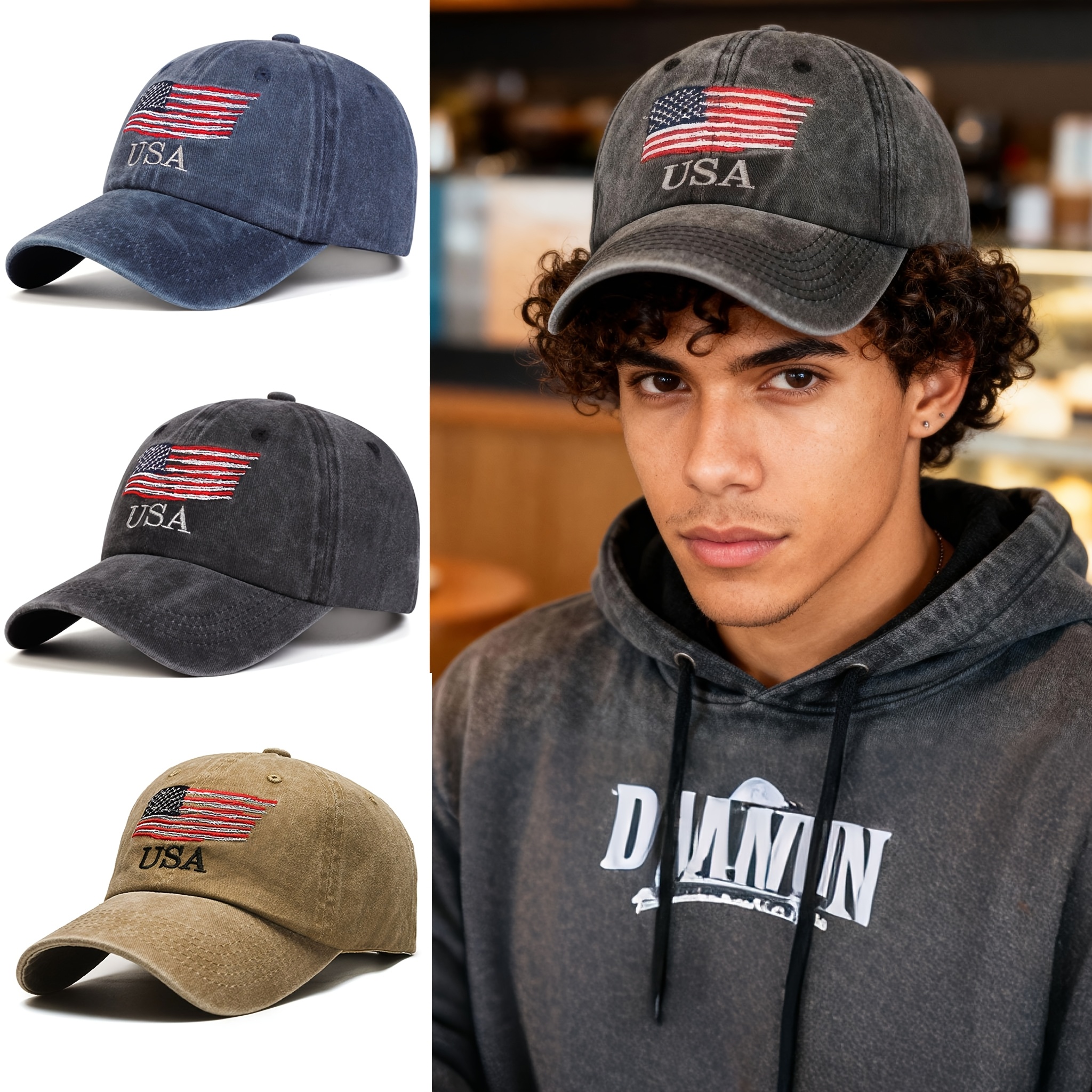 usa hat sold on Temu United States