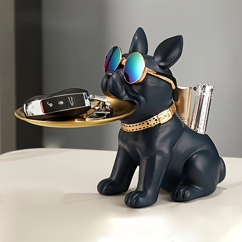 French Bulldog Resin Statue Storage Tray Key Holder Bowl Temu