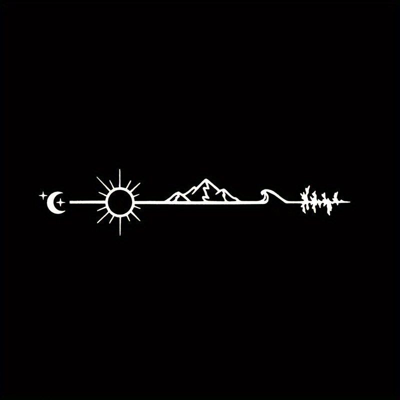 Car Vinyl Sticker Wilderness Arrow Decal For Car, Laptop, And Truck - Durable Outdoor Sticker With Mountain And