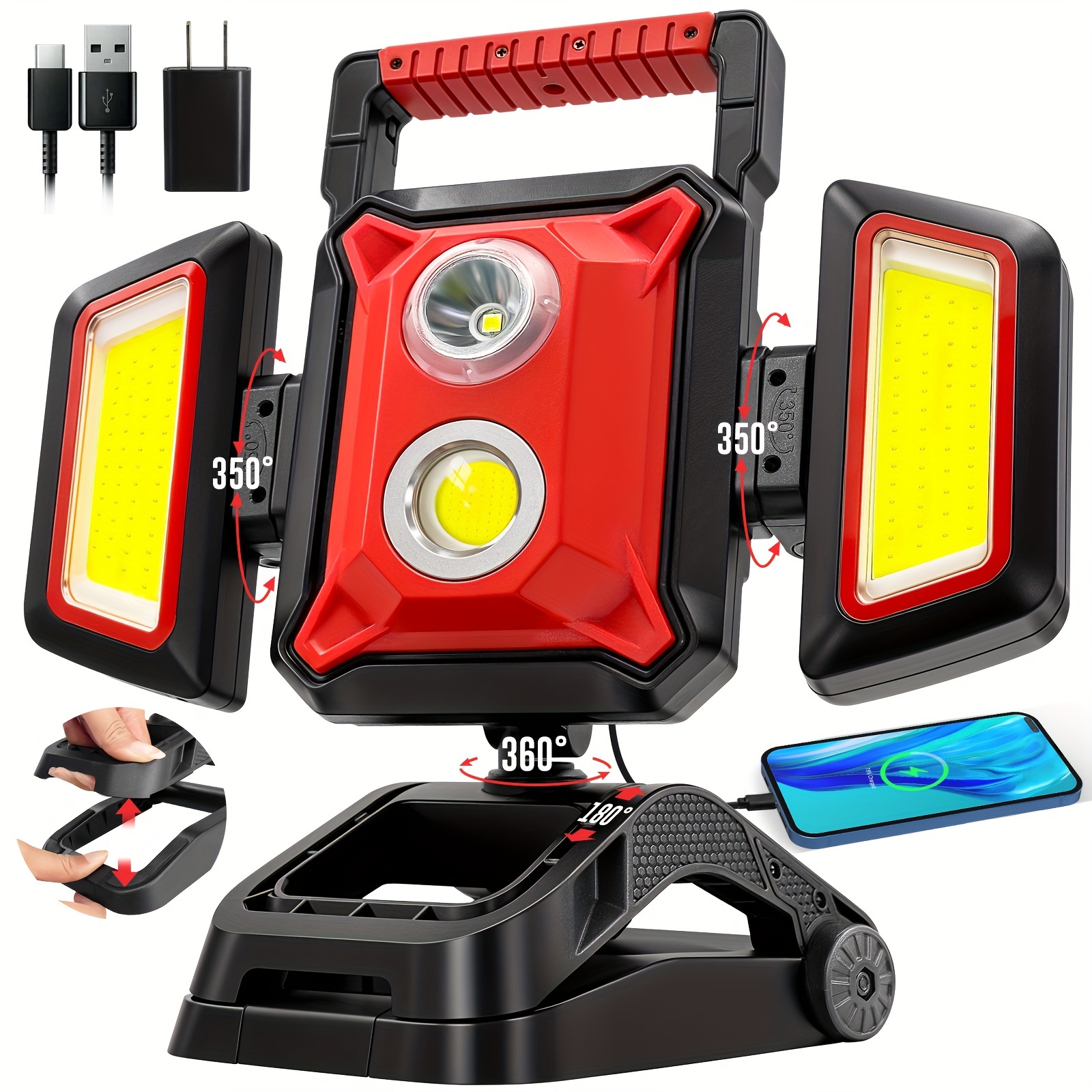 

1pc Rechargeable , 4000lm- Portable, Standing, , Led For Outage, , Camping, , And Use