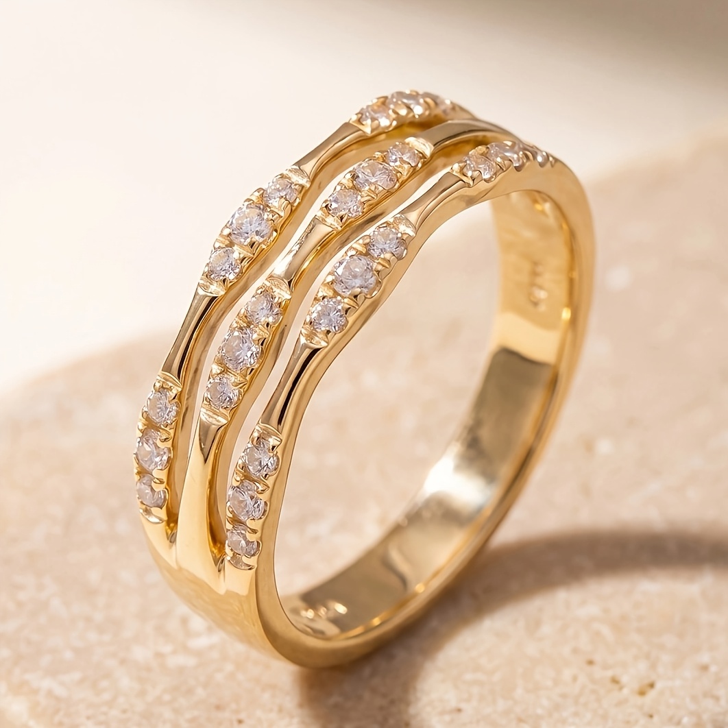 Women's Bamboo Multi-Circle Ring, Elegant Design