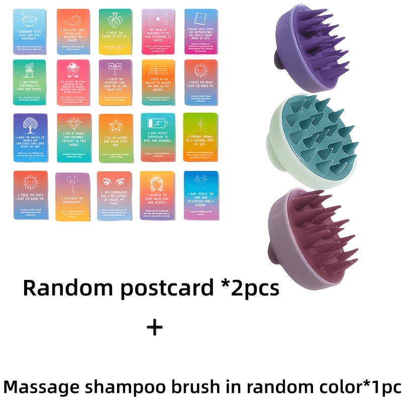 TEMU Brosse à cheveux en silicone de haute qualité, brosse de massage du cuir pour shampooing, manche confortable. Peigne de nettoyage pour le cuir ,