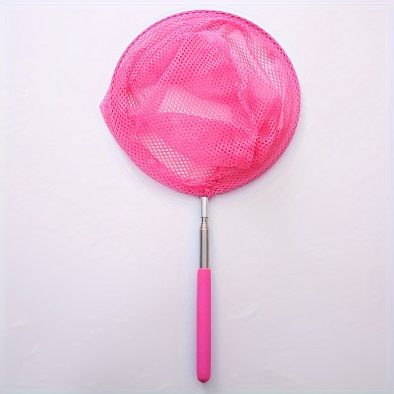 NUOBESTY Kids Fishing Net Toy Telescopic Insect Net Plastic Ring Landing  Net for Catch Butterfly Fish Children Beach Garden Toy 3pcs Pink