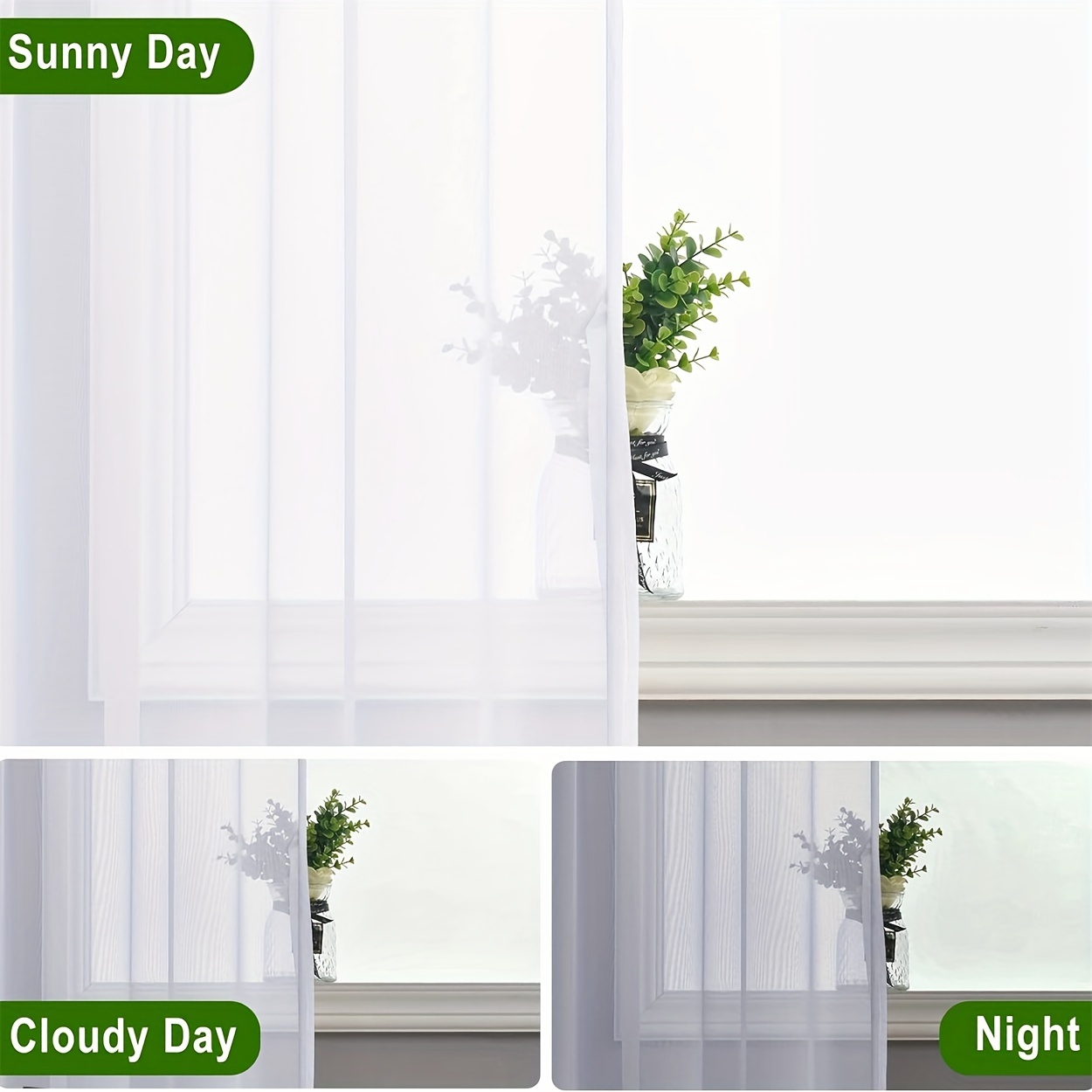 1pc white sheer   curtain rod pocket   window drapes for living room and bedroom office home decoration details 6