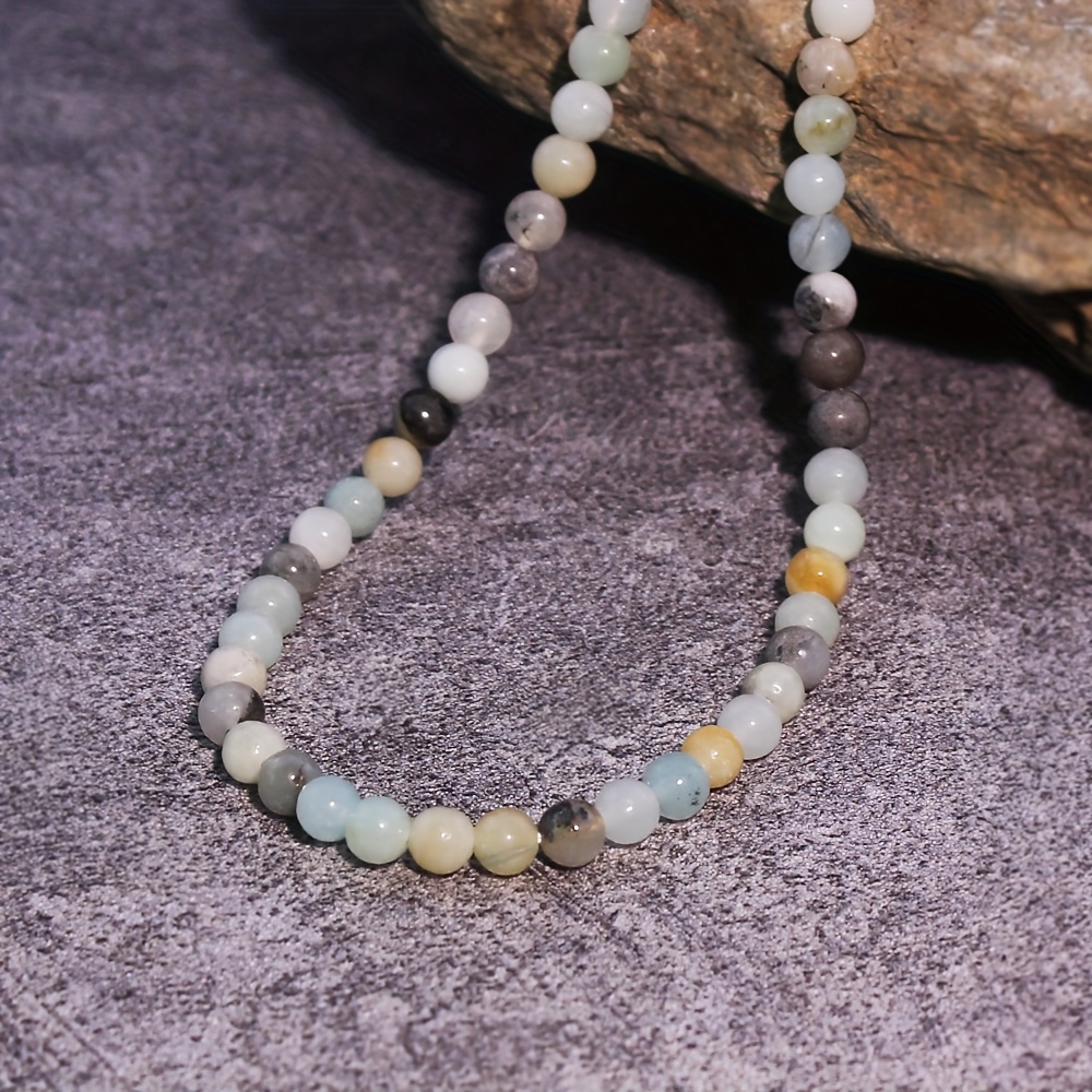 Natural Sky River Stone Bead Chain Necklace for Men & Women