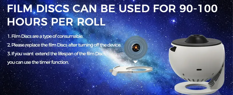 starry sky projection lamp with 13 high definition film sheets for bedroom and living room atmosphere details 1