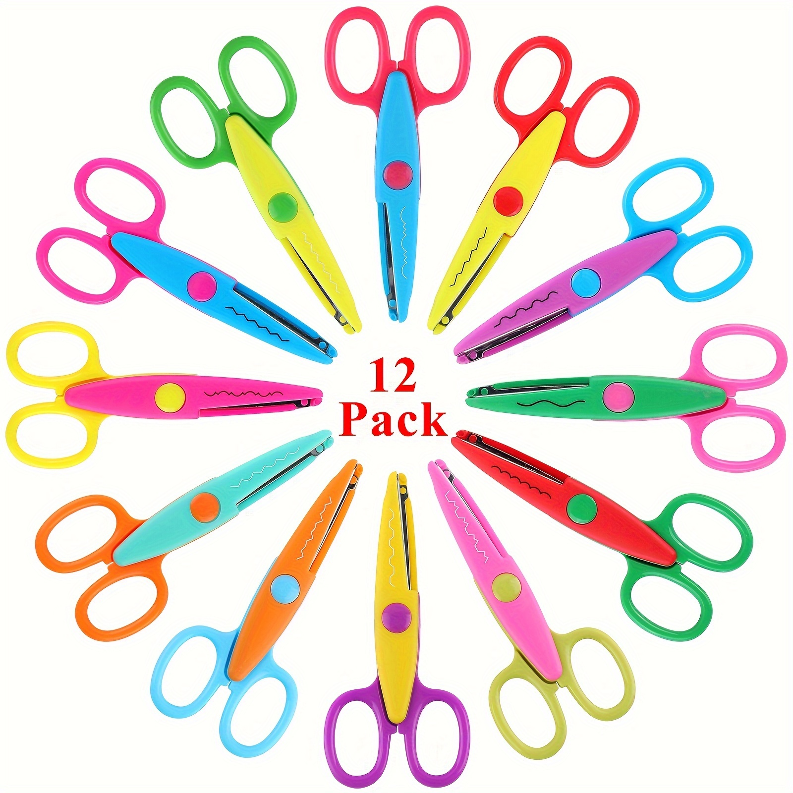 E-shop 12-teiliges/Set Neue Spitzen Schere Sichere Manuelle Papier Schneid Schere Set für Lehrer Unterricht Kreative Projekte, Papierbasteln,